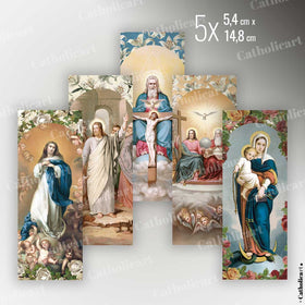 Prières Catholiques - Lot de 5 Cartes de prières