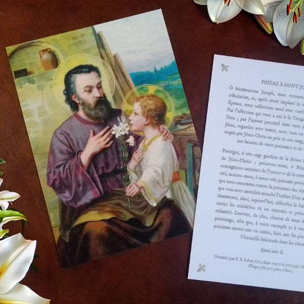 carte saint joseph et l'enfant jésus catholicart