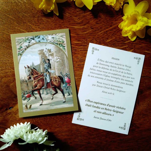 carte prière sainte jeanne d'arc jehanne catholicart