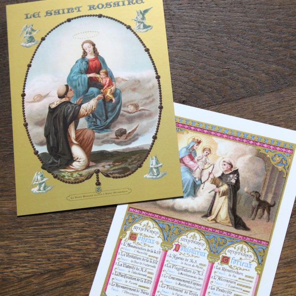 Carte Saint Rosaire et ses XV Mystères