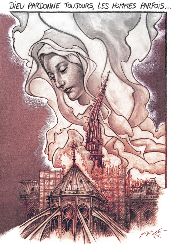 Poster Mat - Incendie Notre Dame