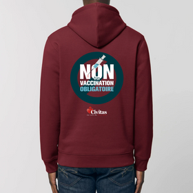 SWEAT à capuche - Non à la vaccination obligatoire  - dos