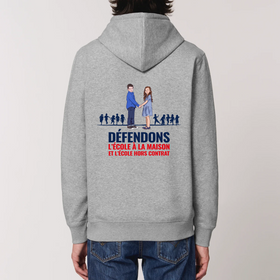 Sweat à capuche - Défendons l'école - modèle 1 impression dos